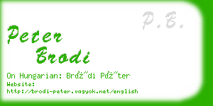 peter brodi business card